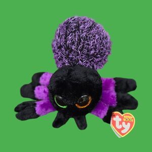 2017 Ty Beanie Boos Creeper 6" Halloween Black & Purple Spider Plush with Tags